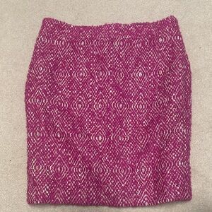 J. Crew Fuchsia and Cream Tweed No. 2 Pencil Skirt